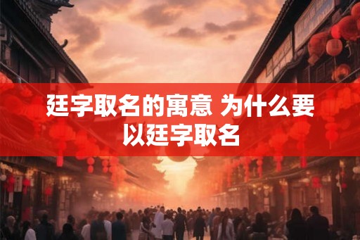 廷字取名的寓意 为什么要以廷字取名