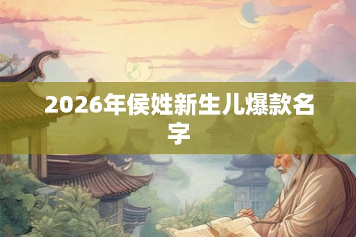 2026年侯姓新生儿爆款名字