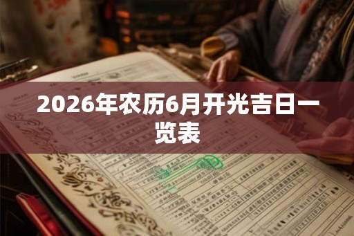 2026年农历6月开光吉日一览表