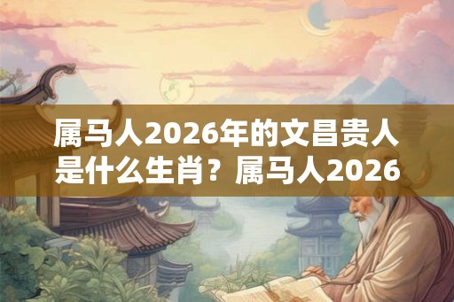 属马人2026年的文昌贵人是什么生肖？属马人2026年的小人属什么？