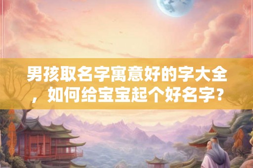 男孩取名字寓意好的字大全，如何给宝宝起个好名字？