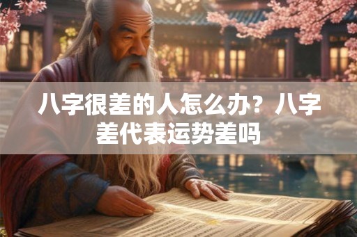 八字很差的人怎么办？八字差代表运势差吗