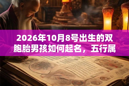 2026年10月8号出生的双胞胎男孩如何起名，五行属什么