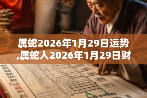 属蛇2026年1月29日运势,属蛇人2026年1月29日财运,生肖蛇2026年1月29日运势