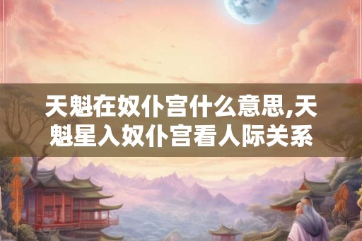 天魁在奴仆宫什么意思,天魁星入奴仆宫看人际关系