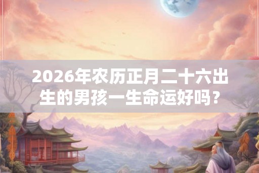 2026年农历正月二十六出生的男孩一生命运好吗？