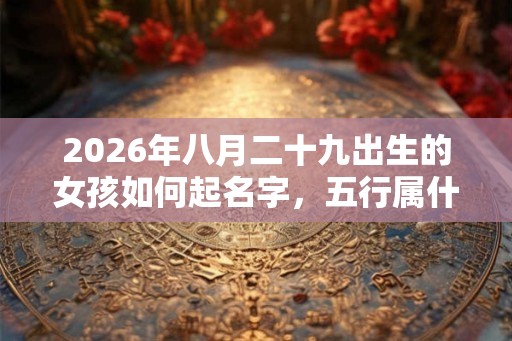 2026年八月二十九出生的女孩如何起名字，五行属什么