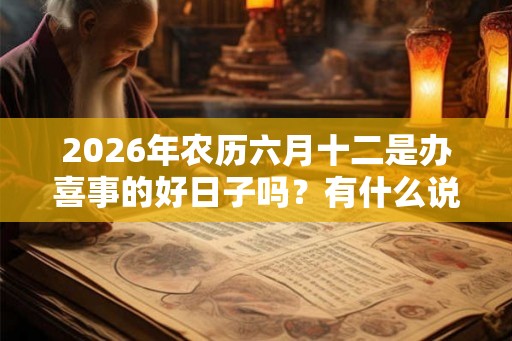 2026年农历六月十二是办喜事的好日子吗？有什么说法？