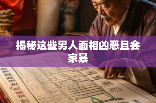 揭秘这些男人面相凶恶且会家暴