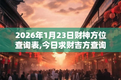 2026年1月23日财神方位查询表,今日求财吉方查询