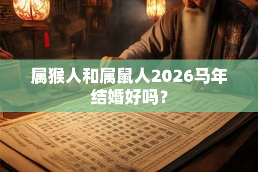 属猴人和属鼠人2026马年结婚好吗？