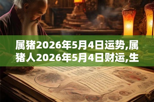 属猪2026年5月4日运势,属猪人2026年5月4日财运,生肖猪2026年5月4日运势