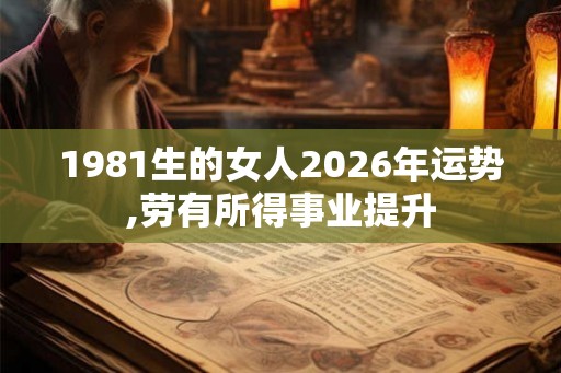 1981生的女人2026年运势,劳有所得事业提升