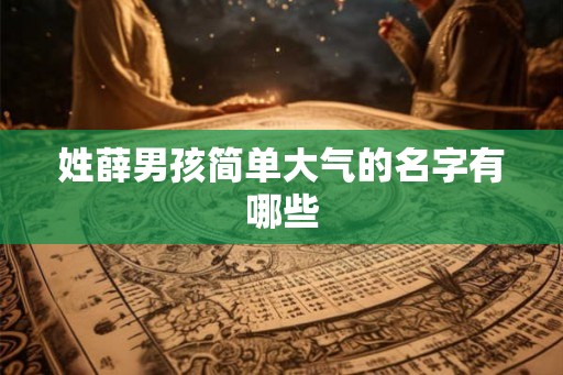 姓薛男孩简单大气的名字有哪些 姓薛男孩简单大气的名字有哪些