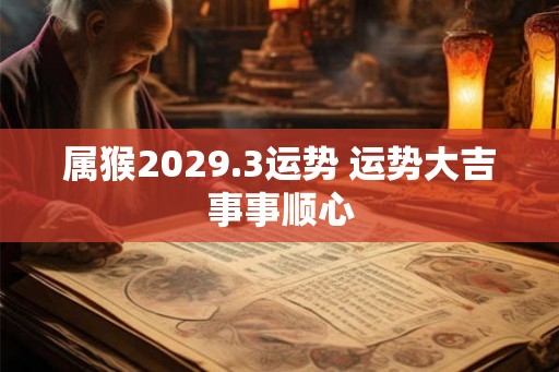 属猴2029.3运势 运势大吉事事顺心
