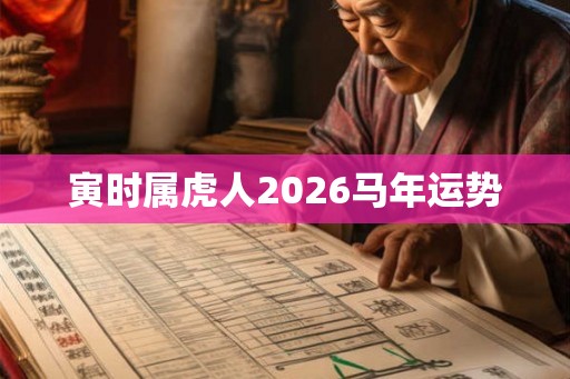 寅时属虎人2026马年运势