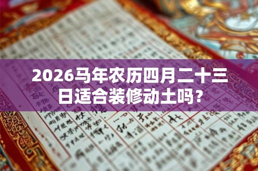 2026马年农历四月二十三日适合装修动土吗？