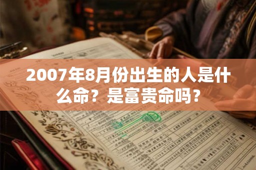 2007年8月份出生的人是什么命？是富贵命吗？