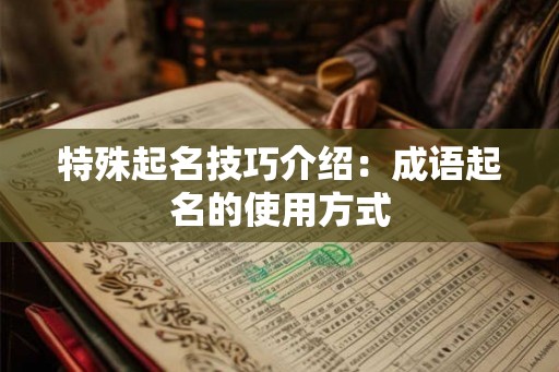 特殊起名技巧介绍：成语起名的使用方式