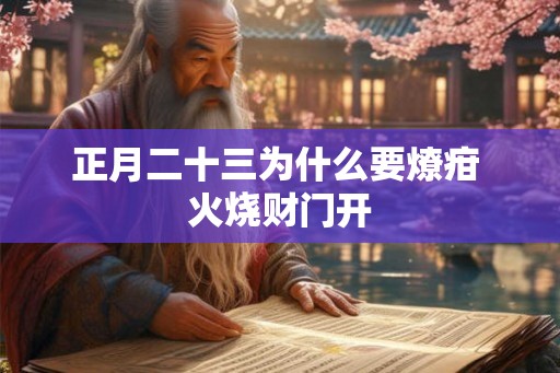 正月二十三为什么要燎疳 火烧财门开 正月二十三为什么要燎疳 火烧财门开