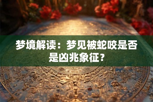 梦境解读：梦见被蛇咬是否是凶兆象征？