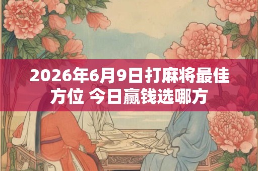 2026年6月9日打麻将最佳方位 今日赢钱选哪方
