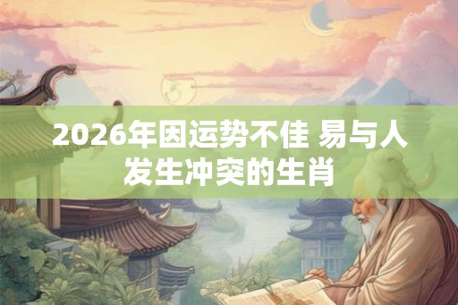 2026年因运势不佳 易与人发生冲突的生肖