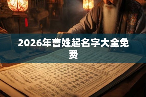 2026年曹姓起名字大全免费