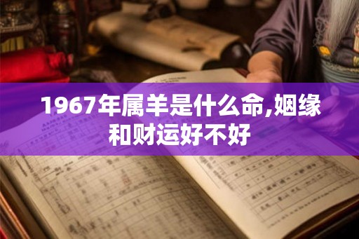1967年属羊是什么命,姻缘和财运好不好 1967年属羊是什么命,姻缘和财运好不好