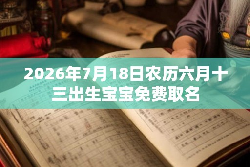 2026年7月18日农历六月十三出生宝宝免费取名