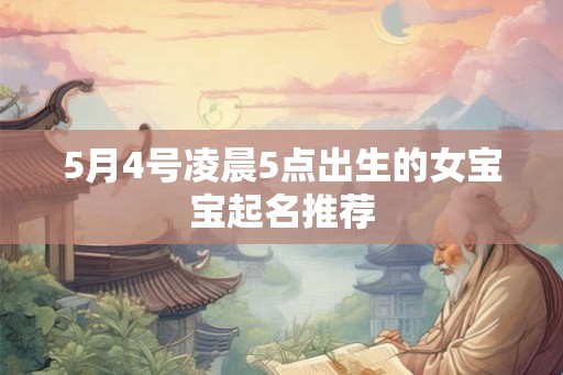 5月4号凌晨5点出生的女宝宝起名推荐