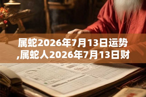 属蛇2026年7月13日运势,属蛇人2026年7月13日财运,生肖蛇2026年7月13日运势 属蛇2026年7月13日运势,属蛇人2026年7月13日财运,生肖蛇2026年7月13日运势