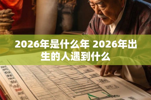 2026年是什么年 2026年出生的人遇到什么