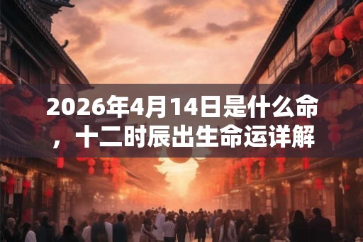 2026年4月14日是什么命，十二时辰出生命运详解