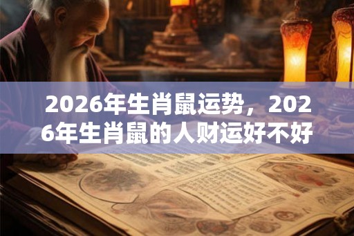 2026年生肖鼠运势,2026年生肖鼠的人财运好不好? 2026年生肖鼠运势,2026年生肖鼠的人财运好不好?