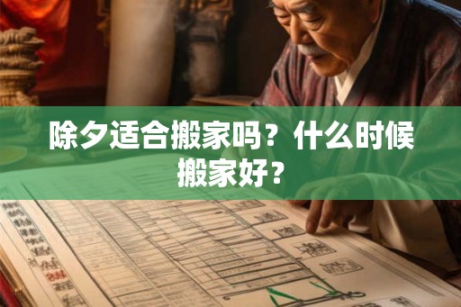 除夕适合搬家吗？什么时候搬家好？