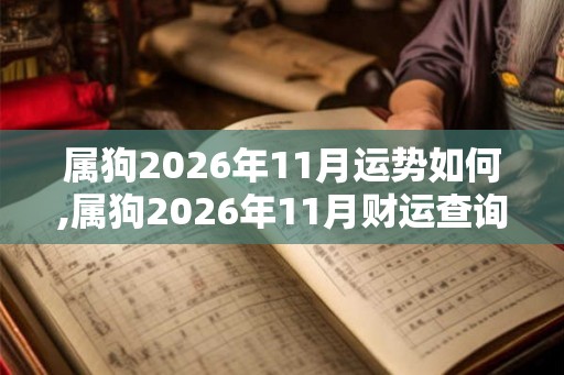 属狗2026年11月运势如何,属狗2026年11月财运查询