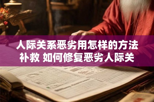 人际关系恶劣用怎样的方法补救 如何修复恶劣人际关系