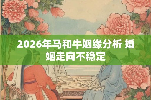 2026年马和牛姻缘分析 婚姻走向不稳定