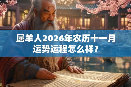 属羊人2026年农历十一月运势运程怎么样？