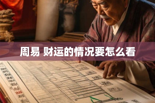 周易 财运的情况要怎么看