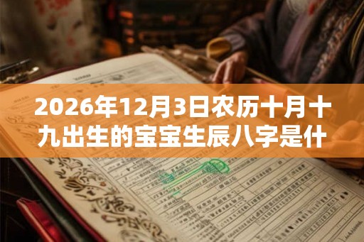 2026年12月3日农历十月十九出生的宝宝生辰八字是什么 2026年12月3日农历十月十九出生的宝宝生辰八字是什么