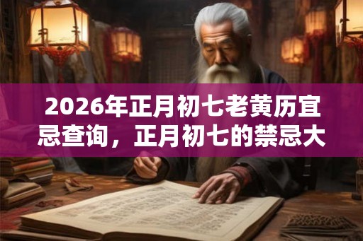 2026年正月初七老黄历宜忌查询，正月初七的禁忌大全！