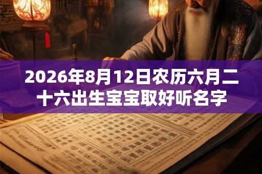 2026年8月12日农历六月二十六出生宝宝取好听名字
