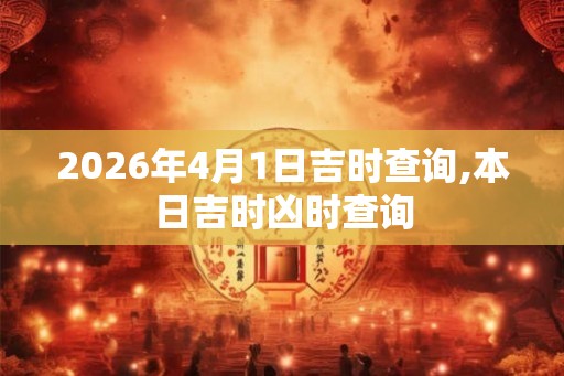 2026年4月1日吉时查询,本日吉时凶时查询