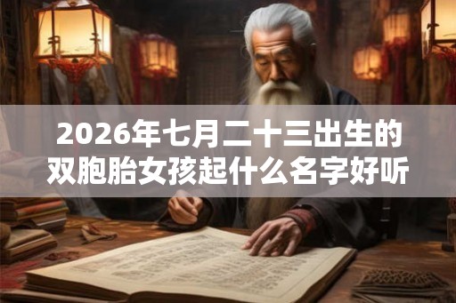 2026年七月二十三出生的双胞胎女孩起什么名字好听，五行属什么