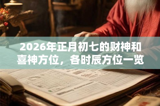 2026年正月初七的财神和喜神方位，各时辰方位一览