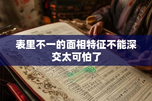 表里不一的面相特征不能深交太可怕了