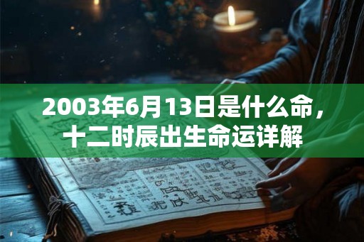 2003年6月13日是什么命，十二时辰出生命运详解