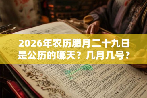 2026年农历腊月二十九日是公历的哪天？几月几号？